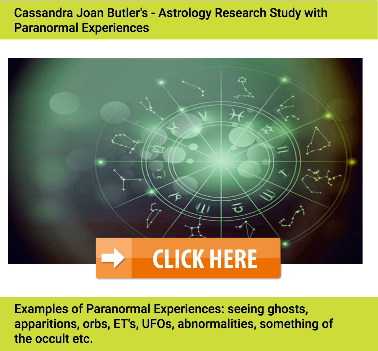 Astrology Research Study with Paranormal Experiences - click here